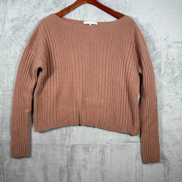 Naked Cashmere Sweater Womens Small Blush Pink All Cashmere Ribbed Boxy Oversize - Picture 1 of 8